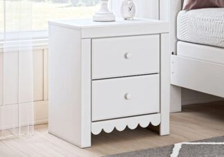 Mollviney White Night Stand