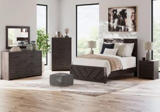 Prendonea Charcoal Full Panel Bed Set