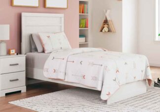 Stelsie White Twin Panel Bed