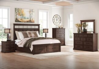 Taffenbrook Brown King Panel Storage Bed Set